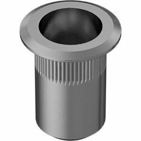 BSC PREFERRED Zinc-Plated Steel Heavy-Duty Rivet Nut Open End M5x.8 Interior Thread .5-3.3mm Material Thick, 25PK 95105A175